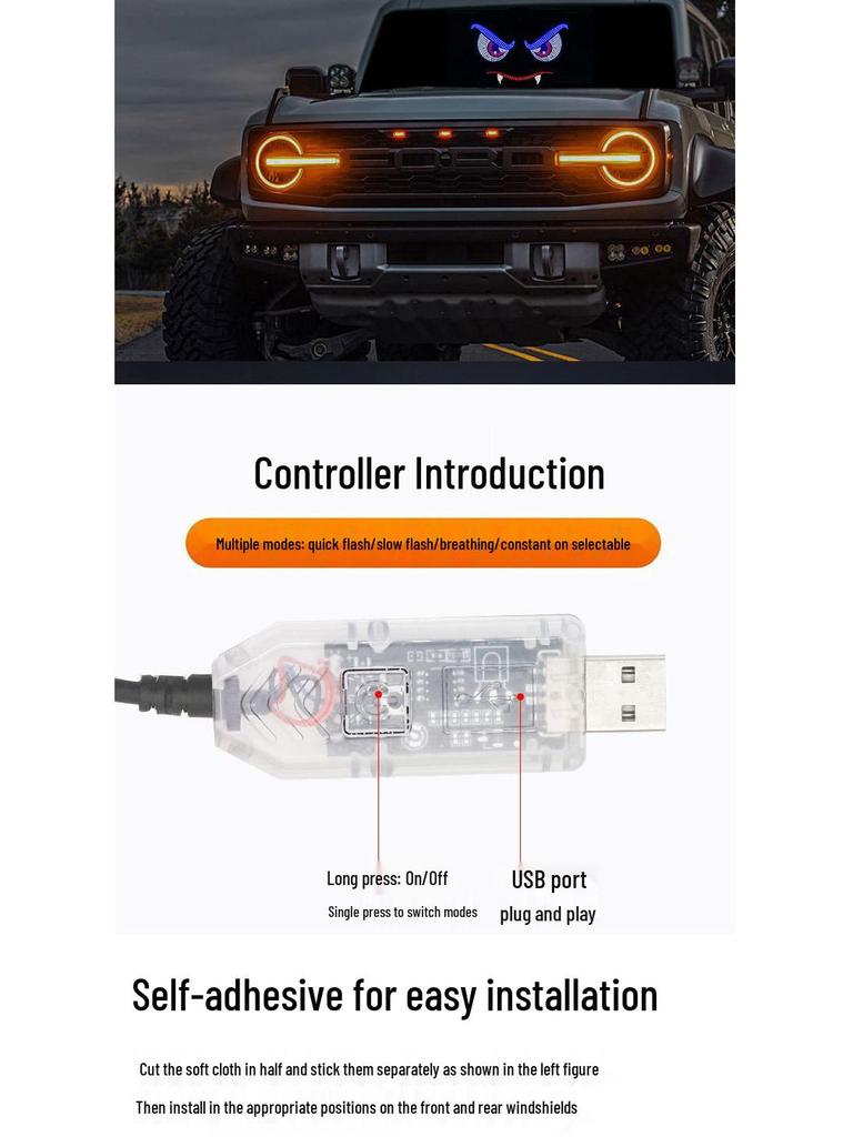 Vampire Demon Eye LED Car Light: Personalized Decorative Warning Lamp