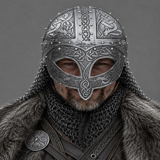 Casco Vikingo con Aventail de Malla de Acero Hecho a Mano Casco de Guerrero Nórdico para Cosplay Coleccionistas