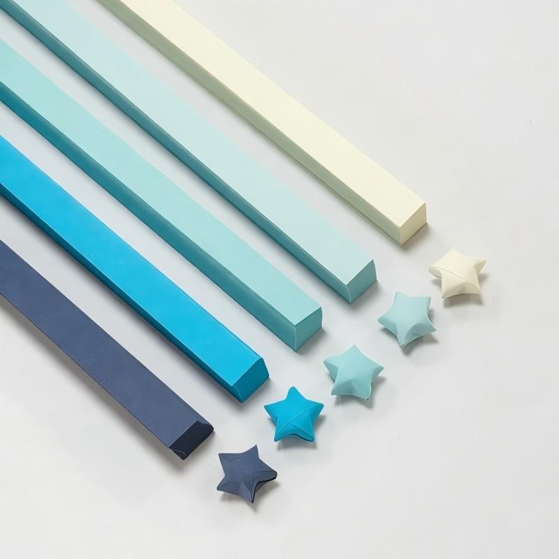 210/540Pcs Lucky Wish Star Decoration Origami Lucky Star Ribbons Colors Strips Paper Folding Kit Wishing Star For Kids