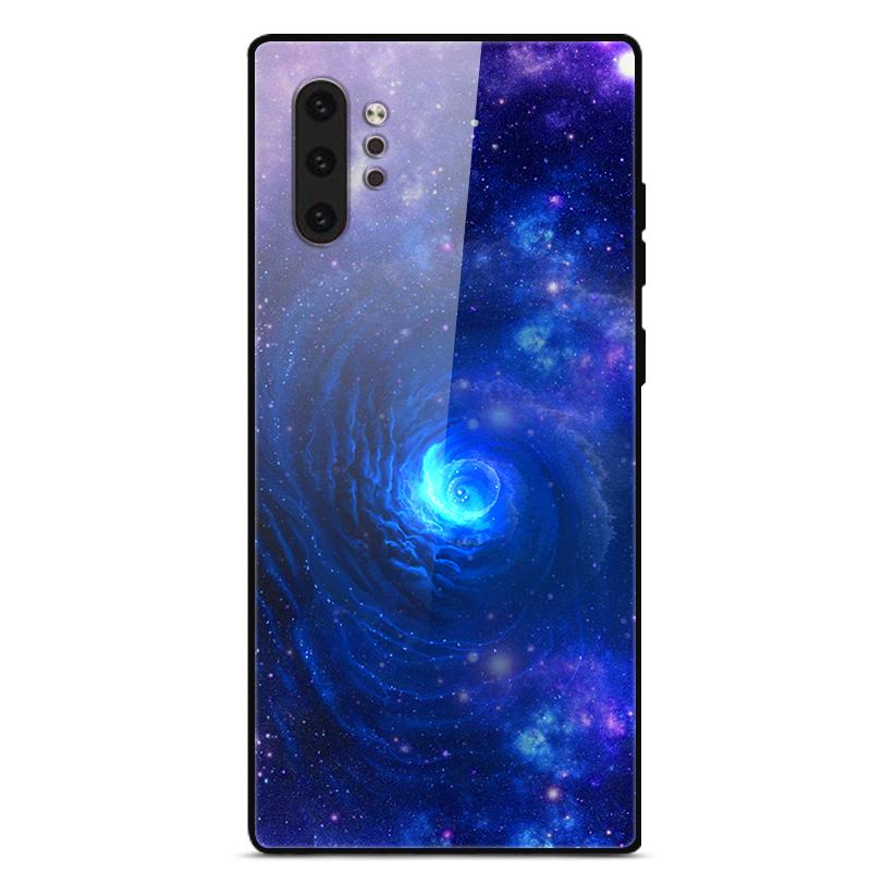 Phone Case For Samsung Galaxy Note 10 Plus Coque Tempered Glass Hard Back Cover For Samsung Note 10 Case Note10+ Funda Bumper