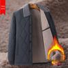 Men's Fleece-Lined Lambswool Coat - Warm, Loose-Fit Winter Jacket for Middle-Aged & Elderly