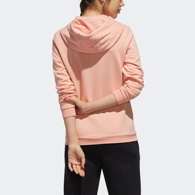 Adidas Neo W Ce Hoody Letter Logo Print Sports Hooded Sweatshirt Women Hoodies Gray Pink DW7957