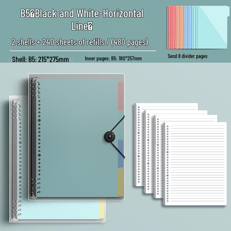 Comfort Grip Thick Ring Binder Notebook, B5/A4 Loose-Leaf Refill, Ideal for Junior High Students