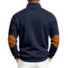 Men's Fleece Lined Color Block Zip Up Stand Collar Sweatshirt.