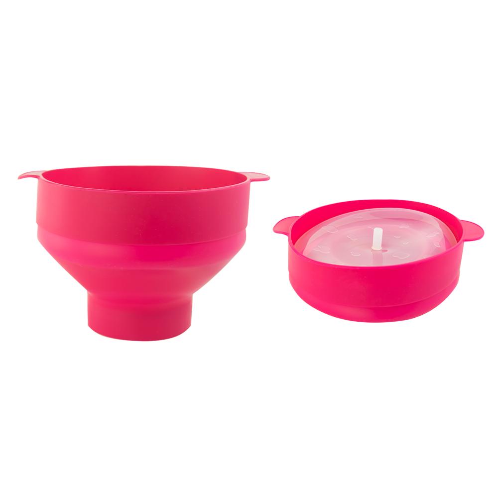Silicone Popcorn Maker Eco-Friendly Microwave Popcorn Popper with Collapsible Party Bowl 3.5 inch красный