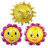 Cartoon Smiling Sunflower Aluminum Foil Balloon for Wedding and Birthday Party Decorations