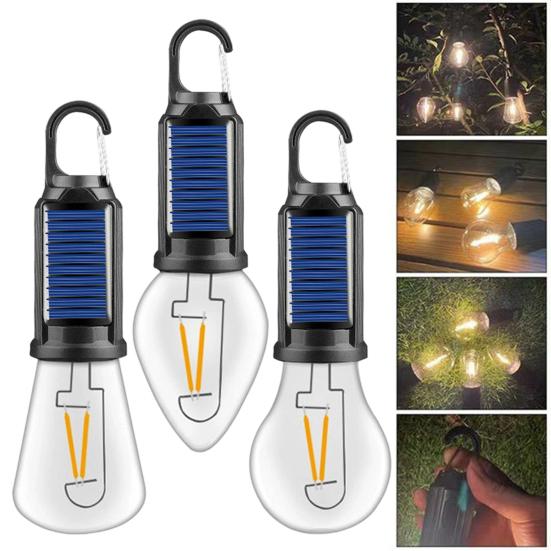 1/2/3/4Pcs Solar Rechargeable Camping Light 3 Modes Adjustable Portable Outdoor Hiking Emergency Tent Hanging LED Bulb Lamp