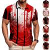 Men's Halloween Shirt with Pocket Casual Short Sleeve Button Down Top for Holiday Parties