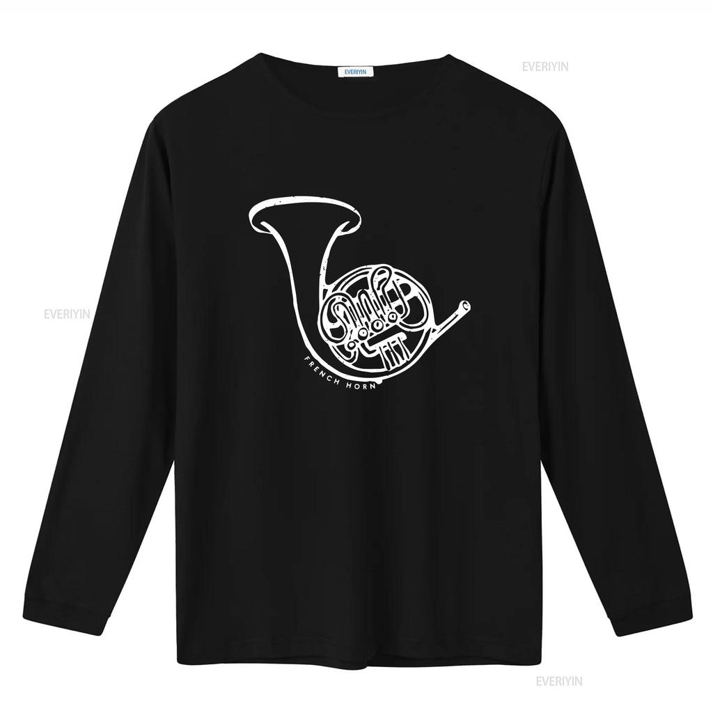 French Horn T Shirt Musician Band Music Lover Instrument Marching vintage Washed designer clothes Top For Everyday Wear Soft