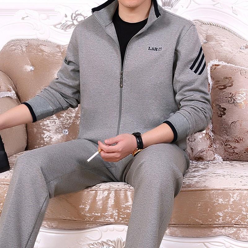 Men's Middle-Aged & Elderly Sportswear Set - Spring/Autumn Casual Two-Piece