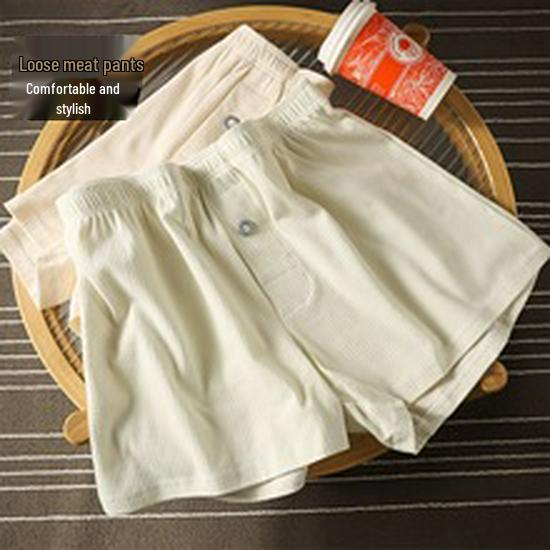 Herre Bomull Pustende Stripete Boksershorts - Løs Passform, Pluss Størrelse Sportsundertøy