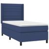 Box Spring Bed with Mattress Blue 100x200 Cm Fabric