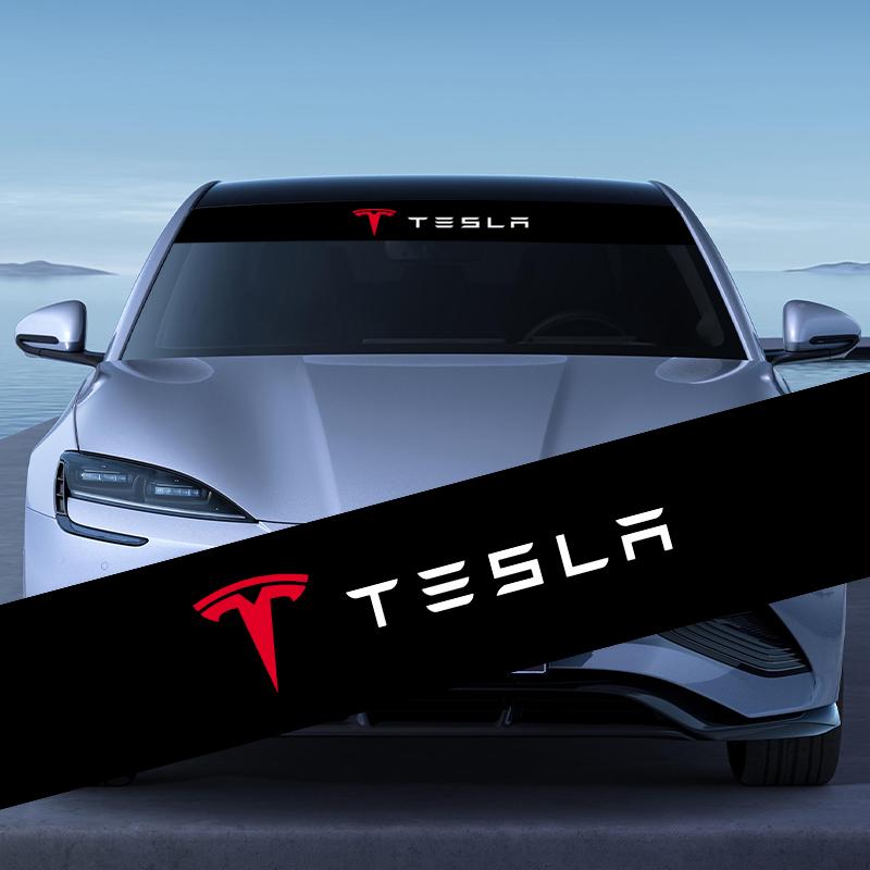 1Pcs Car Front Windshield Stickers Front Rear Decorative Decals Sticker For Tesla Model 3 S X Y Style Roadster Invader Coil Mod WYE K80