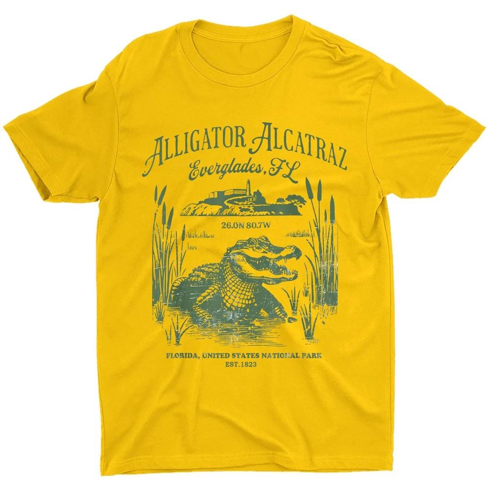 

Alligator Alcatraz Florida Everglades Parody Design Unisex T-Shirt XL