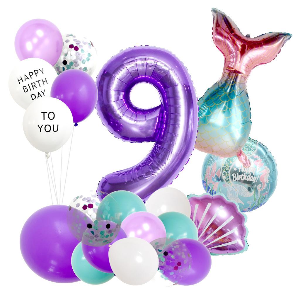 

Gradual Change Tail Aluminum Film Balloon Set Birthday Balloon Sequined Balloon Party Road Guide Decoration Arrangement Set 9