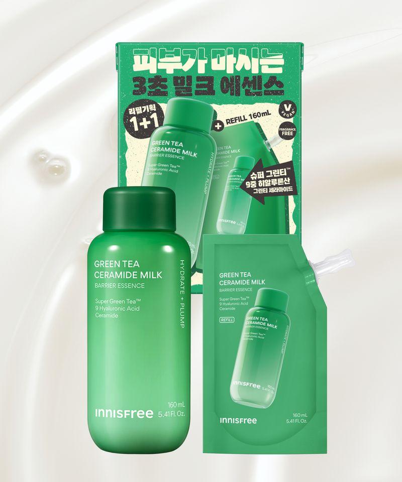 Green Tea Ceramide Milk Essence Duo Set (160mL + 160mL Refill)