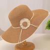 Wide Brim Bohemian Straw Hat Spring Summer Women's Sun Hat Trendy Folding Straw Hats  Vacation