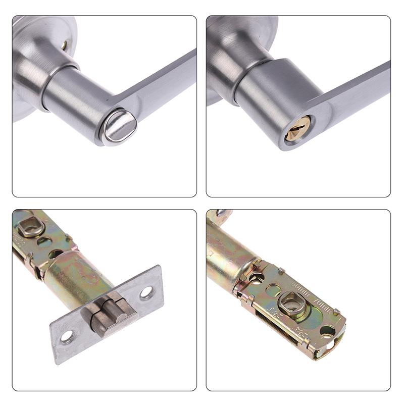 High-Grade Aluminum Alloy Room Door Handle Lock Three-Pole Spherical Knobs Door Lock Bedroom Bathroom Hardware Accessories