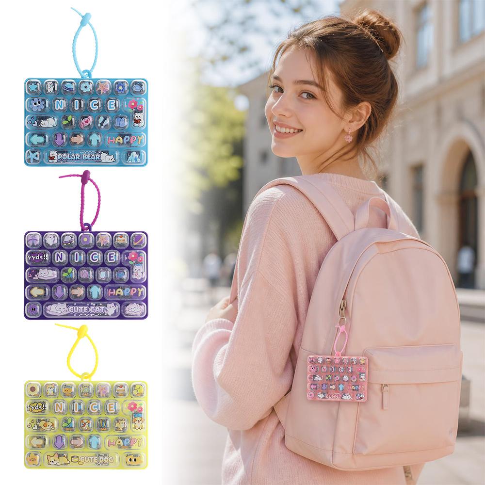 Clear Key Sounds Mechanical Keyboard Toy Cartoon Animal Patterns Bag Pendant Charm Gift Giving
