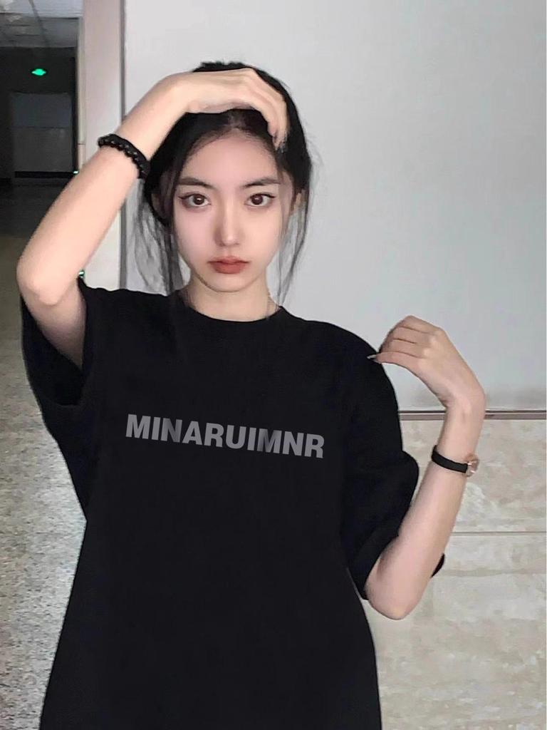 Damen Übergröße Retro Streetwear Reines Baumwoll Lockeres T-Shirt - Halbarm Freizeit Oberteil