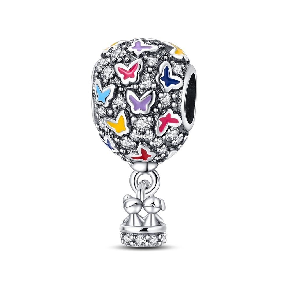 2026 Romantic Around The World Car Hot Air Balloon Charm Charm Charm Beaded DIY Jewelry Accessories Bracelet 925 Silver