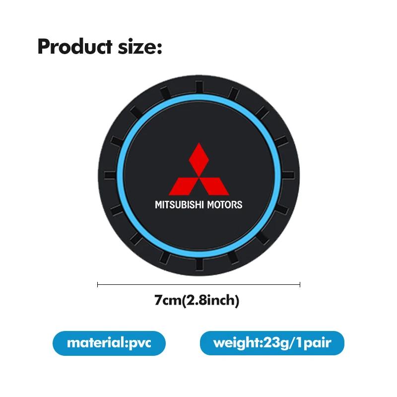 Cyrjzn1 2pcs Car Water Cup Coaster Non-Slip Mat Waterproof Drink Pad for Mitsubishi Outlander Lancer Pajero Interior Decoration