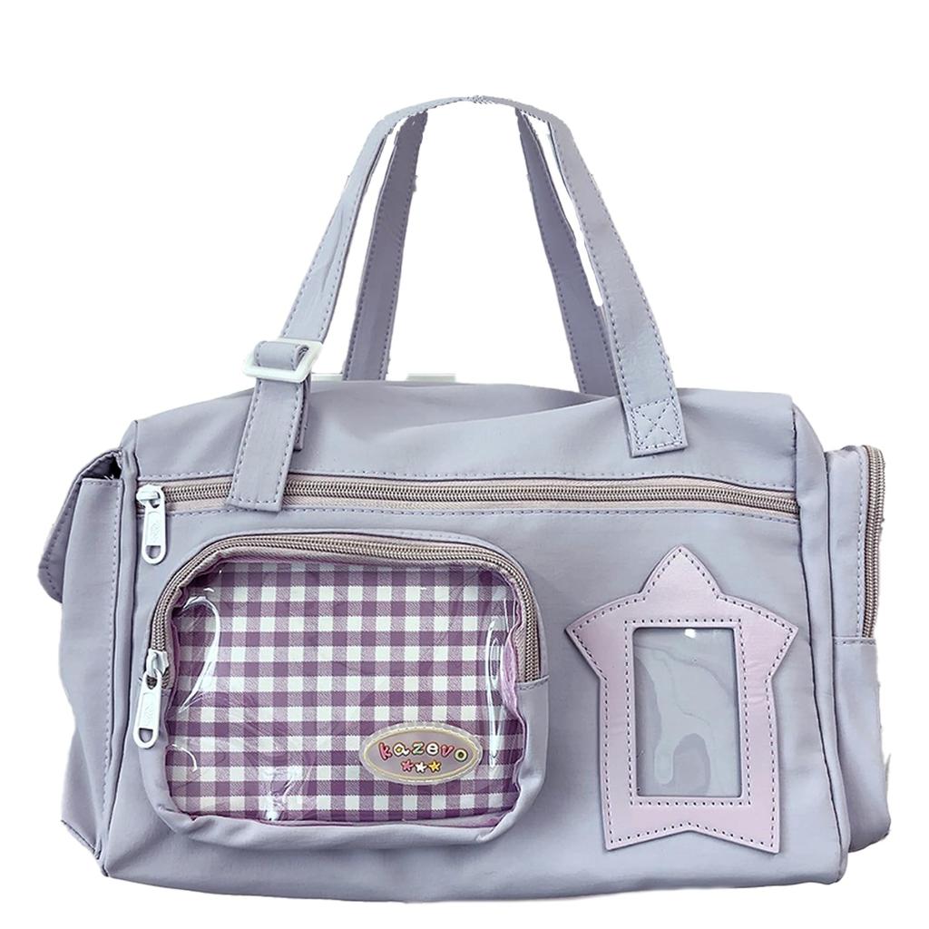 Ita Travel Large Clear Plush Card Lavender G-Trigger Bag, Capacity, Adult, Bag, Storage, Transparent, [Used]