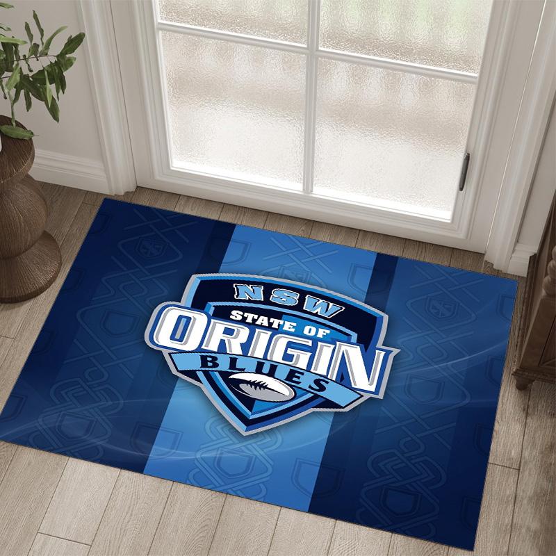 NSW Blues Design Crystal Velvet Carpet Cozy Non?Slip Printed Rug For Bedroom Living Room Entrance