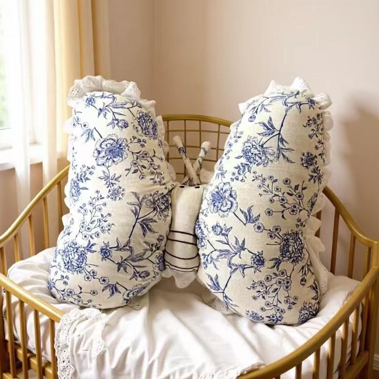 Floral Lace Cotton Linen Throw Pillow for Sofa, Bedroom, Office - Simple Backrest Seat Cushion