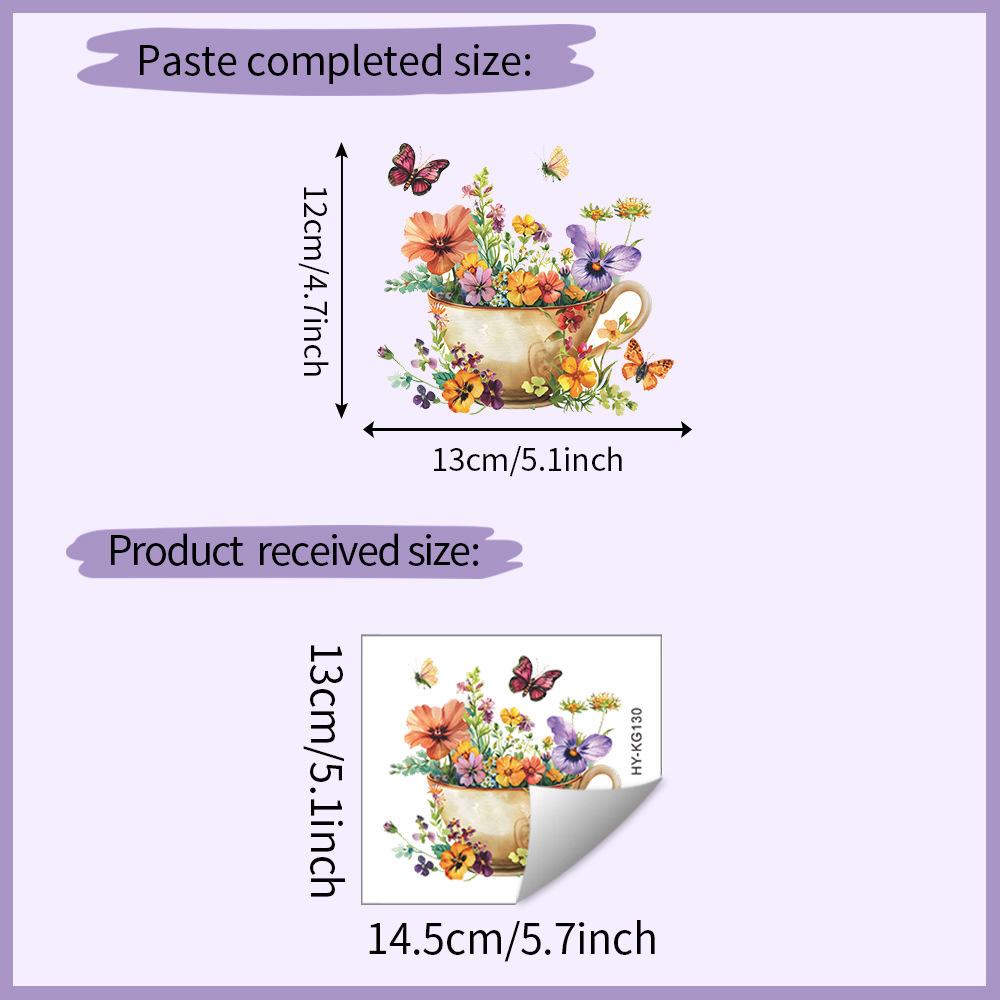 

Cartoon Flower Cup Butterfly Switch Sticker Self-Adhesive Removable Wall Sticker Hallway Living Room Home Decor 13x14.5cm разноцветный