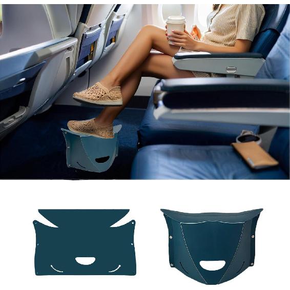Travel Foot Rest for Airplane,Airplane Foot Rest,Portable Folding Under Desk Foot Stool,Relieves Back & Knee Pain,Comfortable for Long