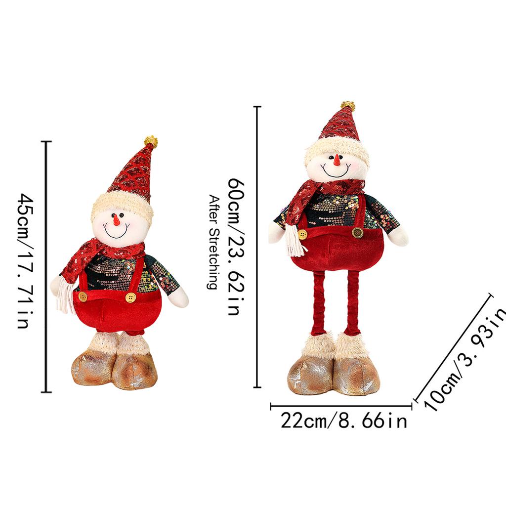 Christmas Figurine Ornaments Santa Claus Snowman Elk Standing Figurine Adjustable Flexible Home Hotel Shopping Mall Decor Xmas G