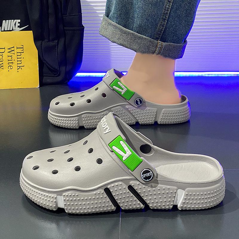 Men's Oversized Hollow Garden Shoes - Soft Sole Casual Sandals & Slippers for Outdoor Beach Fashion