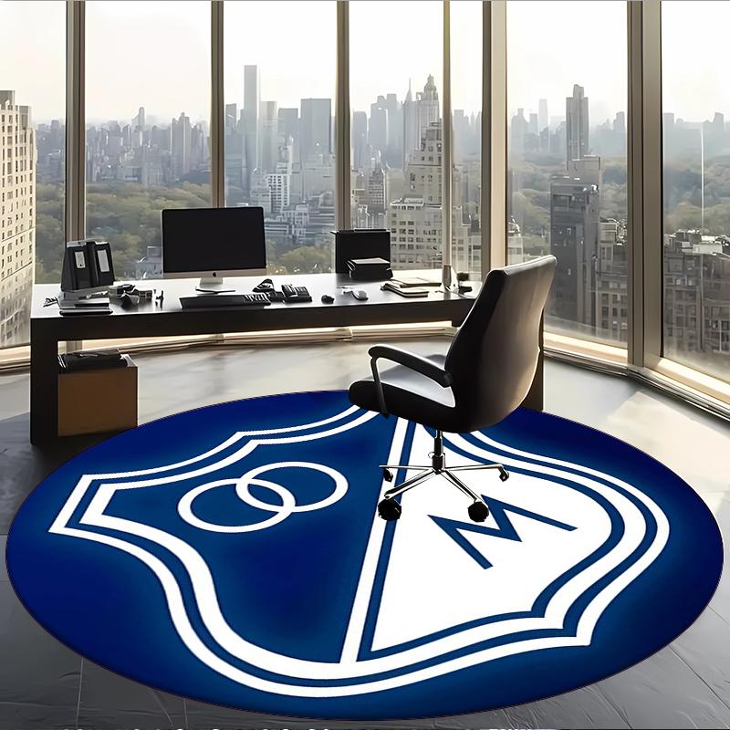 Millonarios Fc (1) Round Office Rug Decorative Floor Rug for Office Bedroom Living Room and Home Space