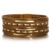 Square Leather Bracelet for Women Boho Tube Multilayer Wrap Wide Bangle Party Jewelry Accessory