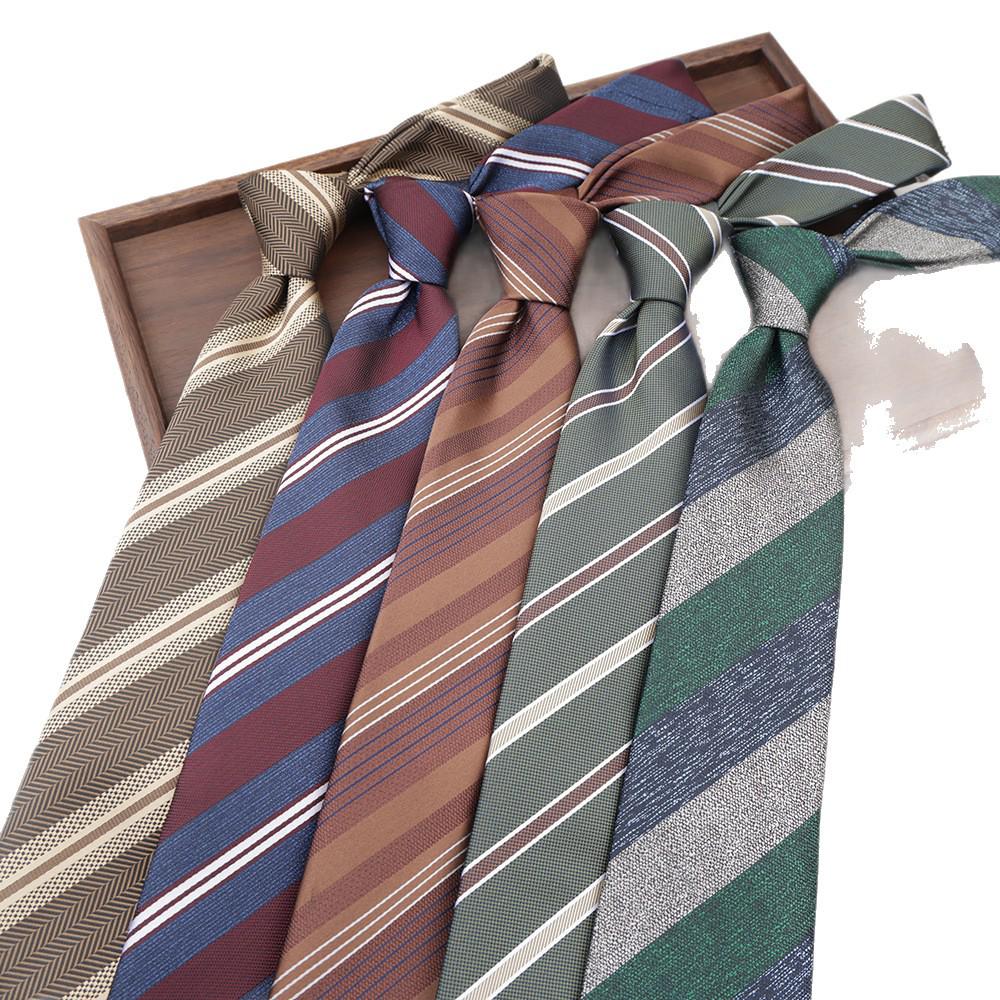 Men's 8CM Korean-British Style Jacquard Silk Striped Professional Tie