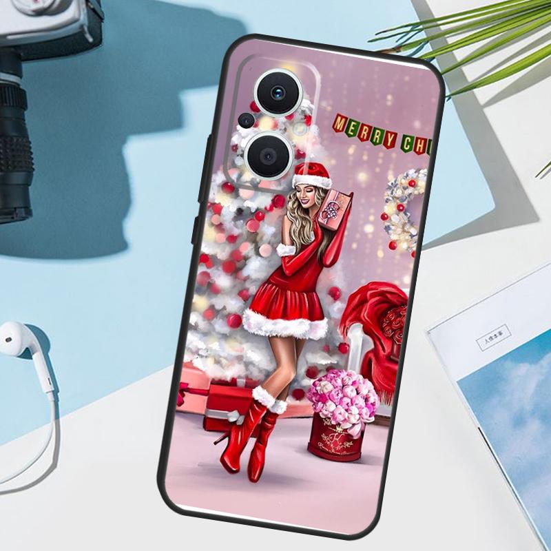 Fashion Girl Merry Christmas Cover For OPPO Reno 11 Pro 10 12 13 14 14F 13F 12F 11F 7 8 Lite OPPO Find X6 X5 X8 X9 Pro Case