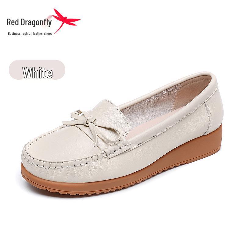 Red Dragonfly Non-slip Loafers for Middle-Aged and Elderly Women - Breathable Slip-on Driving Moccasins 40