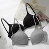 Women's Front Closure Push Up Bra Cross U Shaped Halter Neck Strapless Design Sexy Backless Comfortable Seamless Wireless Beauty Back