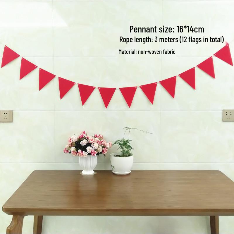Outdoor Kindergarten Festival Flag Decoration - Non-woven Fabric Pull Flower Pennant