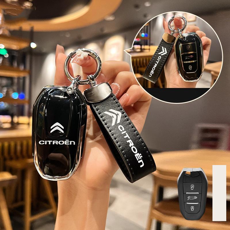 TPU Bilnyckel Fjärrkontroll Nyckelring Fodral Skydd Skal Fob För Citroen C1 C2 C4 C6 C3-XR Picasso Grand DS3 DS5 Biltillbehör