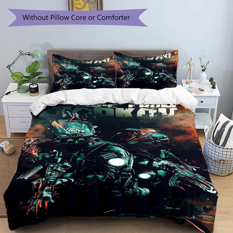 3Pcs Escape Tarkov Tactical Gear Bedding Quilt Set Quilt Cover Gift For Fans 1 Duvet Cover 2 Pillowcase Game49