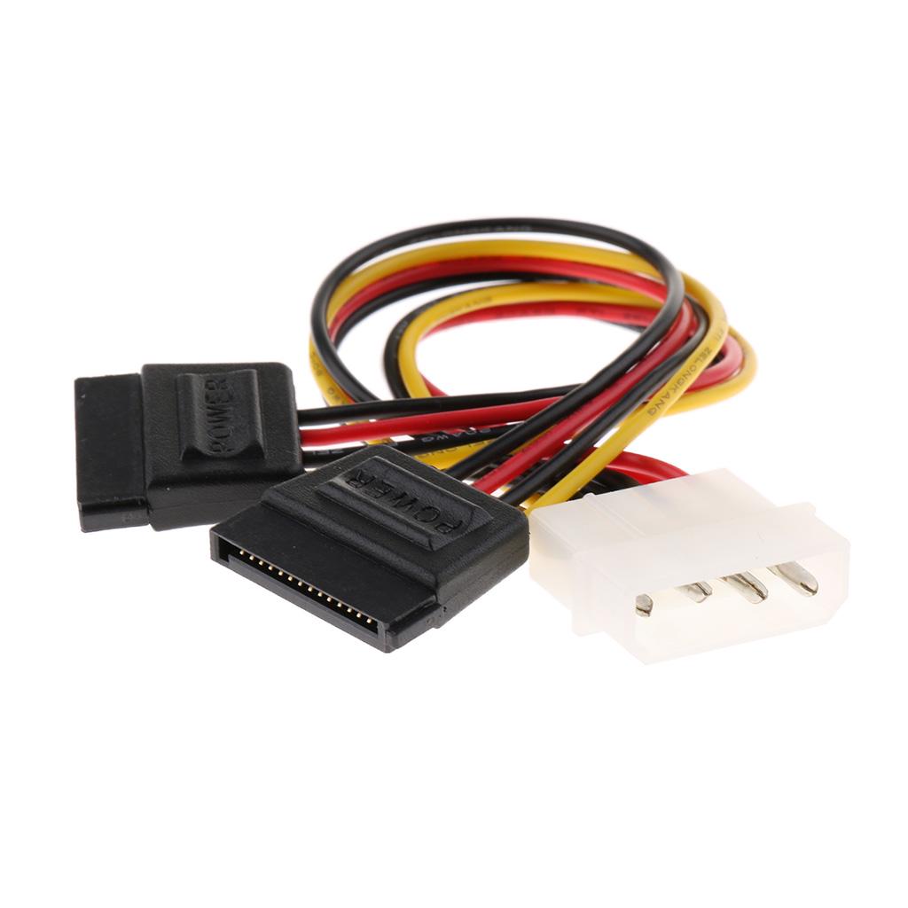 SATA 15pin Male to 2 Dual Female Extender Y-Splitter Cable 200mm//8 Inch