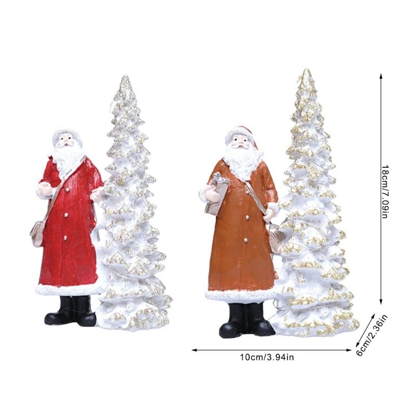Christmas Figurine Figure Decors Resin Santa Clauses Statue Christmas Decorative Figurines Centerpieces for Holiday
