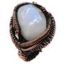 Moonstone Natural Gemstone Copper Wire Ring US Size-2.25 A 575