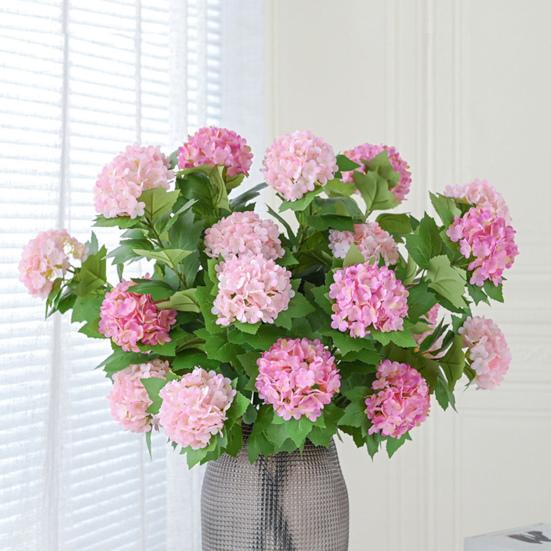 Faux Hydrangea with Bendable Stem Realistic Simulated Hydrangea Long-lasting Fake Flowers for Floral Arrangements Home Decor Weddings