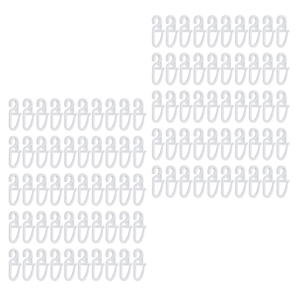 100Pcs Curtain Movement Essential S Shaped Quiet Track Glider Hook Track Drapery Hook