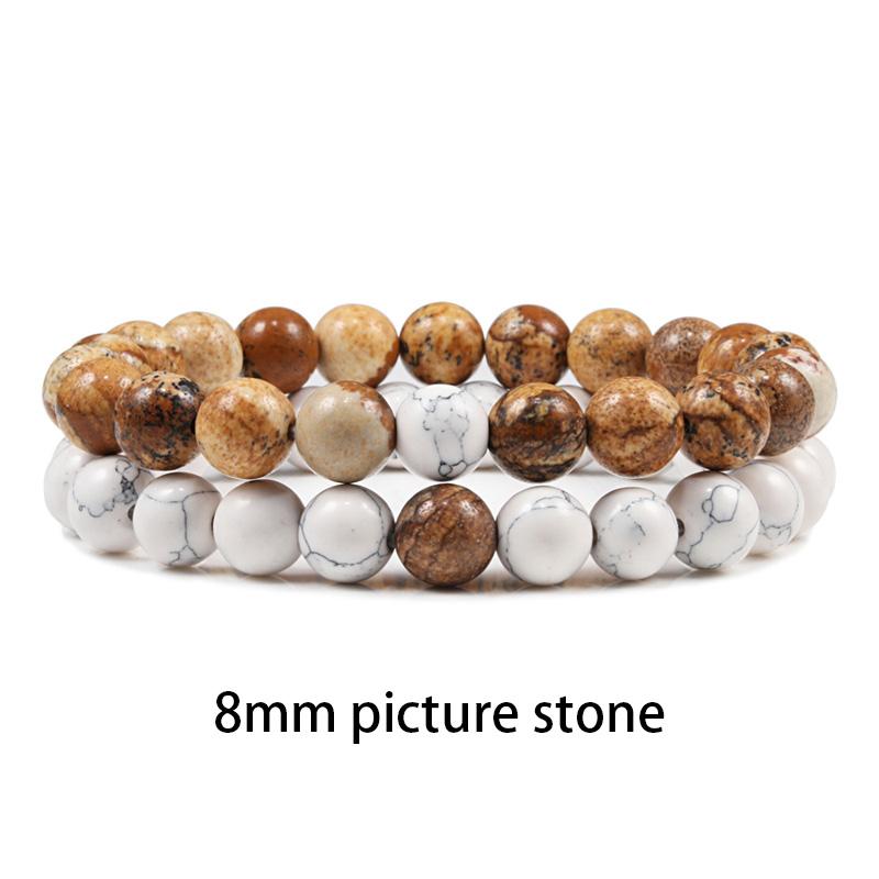 New Design Set Bracelet Couples Natural Stone Bracelets Tiger Eye Beaded Yoga Bracelets for Men Women Elastic Rope Jewelry