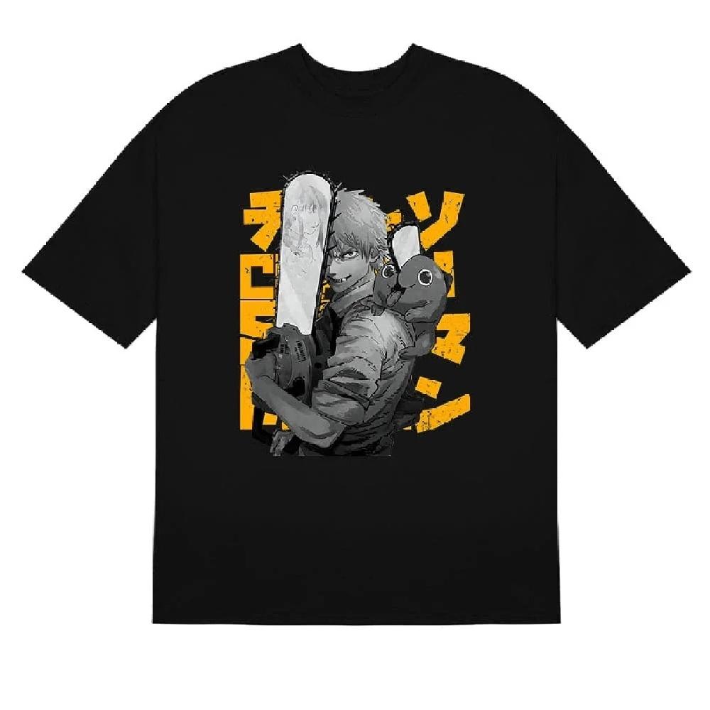 

Chainsaw Man Denji and Pochita T-Shirt - 100% Cotton Anime Shirt with Bold Design XXXXXL чорний