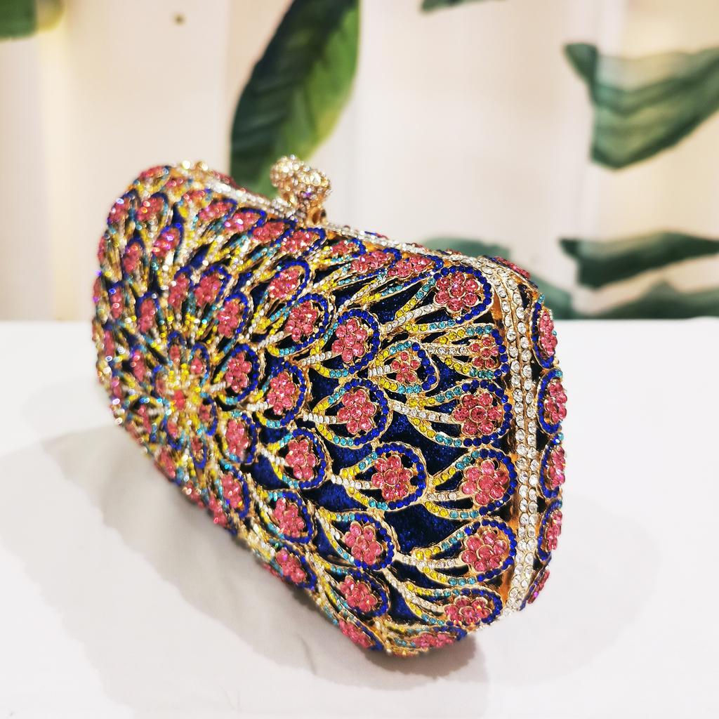 Weiße Strass Schwarz Abendtasche Tasche WHTUOHENG Damen Blumen Diamant Kristall Damen Party Abschlussball Handy Handtaschen Minaudiere